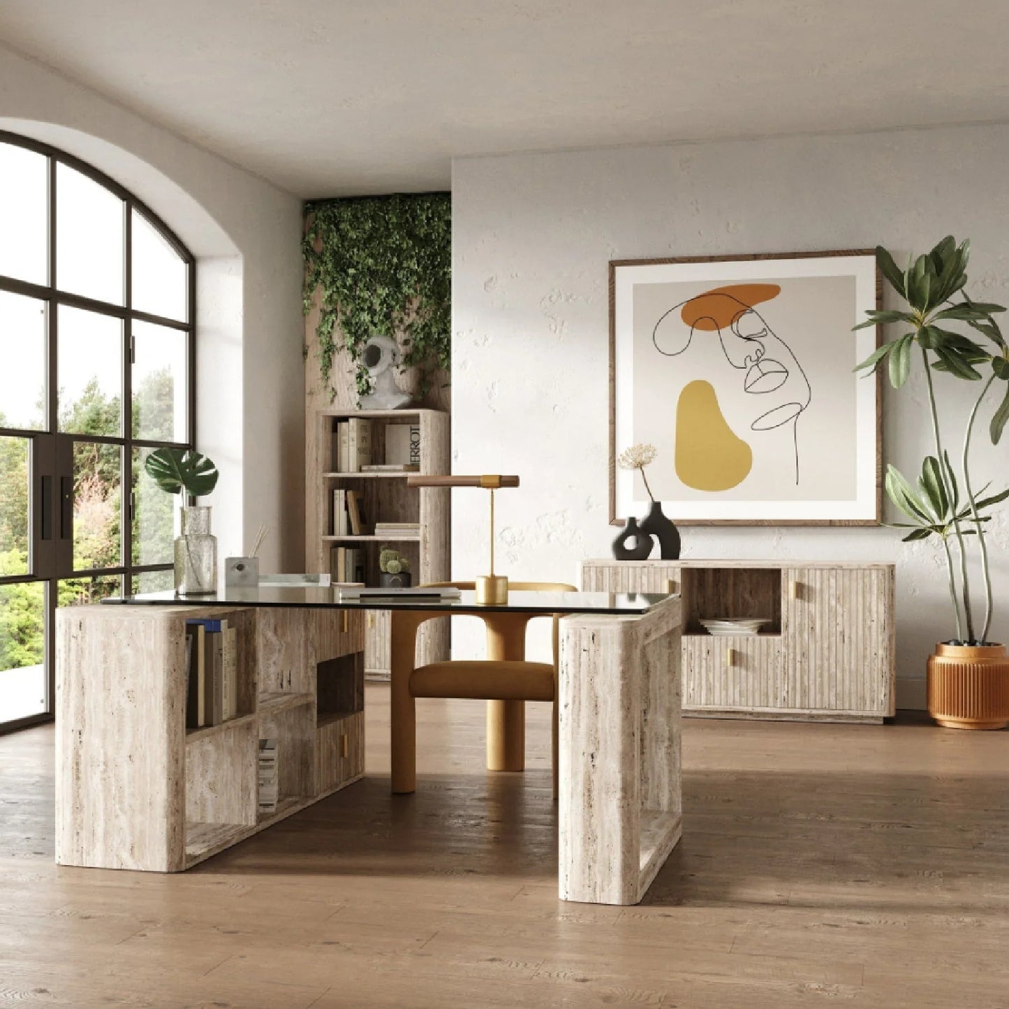 Luxury Roma Travertine Style Modern Desk European Style for Villa