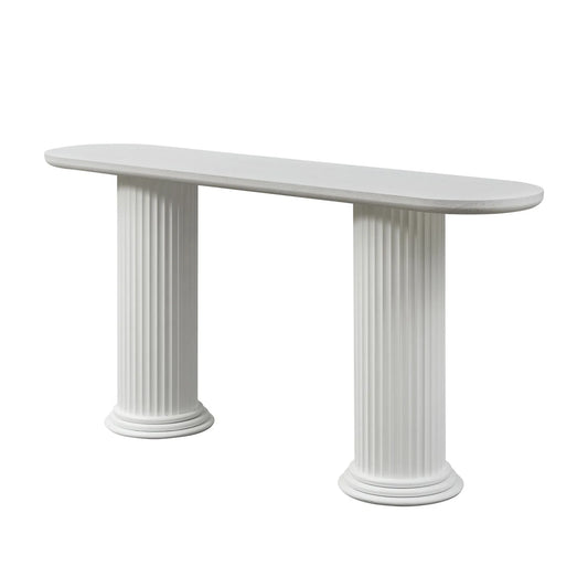 Luxury Roman Column White Console Table Modern Italian Style for Villa