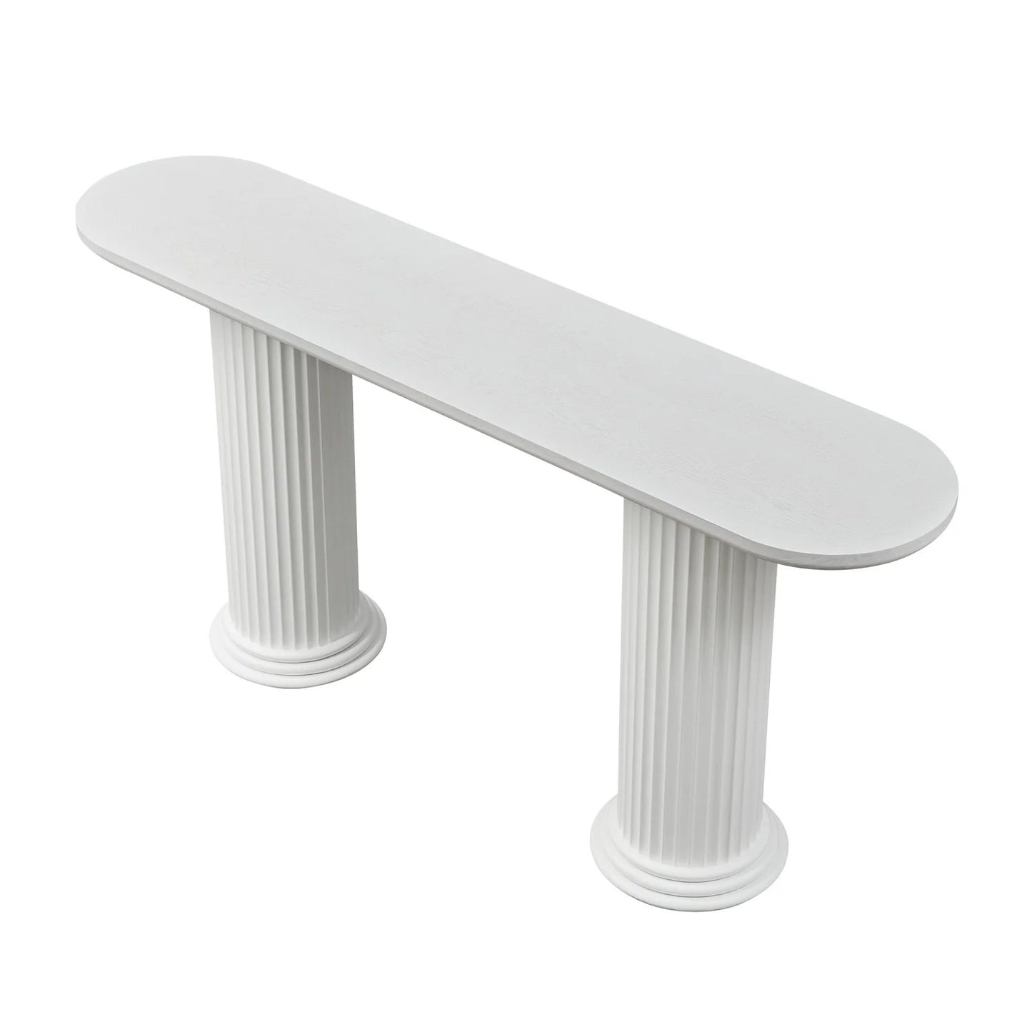 Luxury Roman Column White Console Table Modern Italian Style for Villa