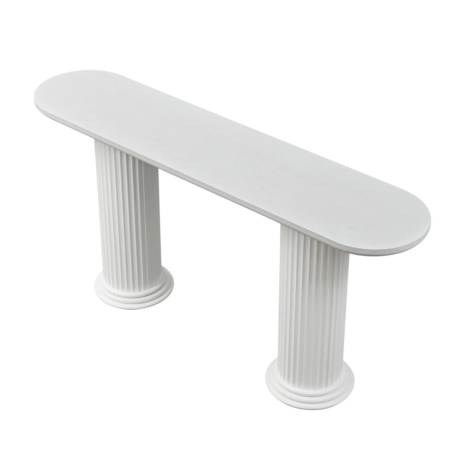 Luxury Roman Column White Console Table Modern Italian Style for Villa