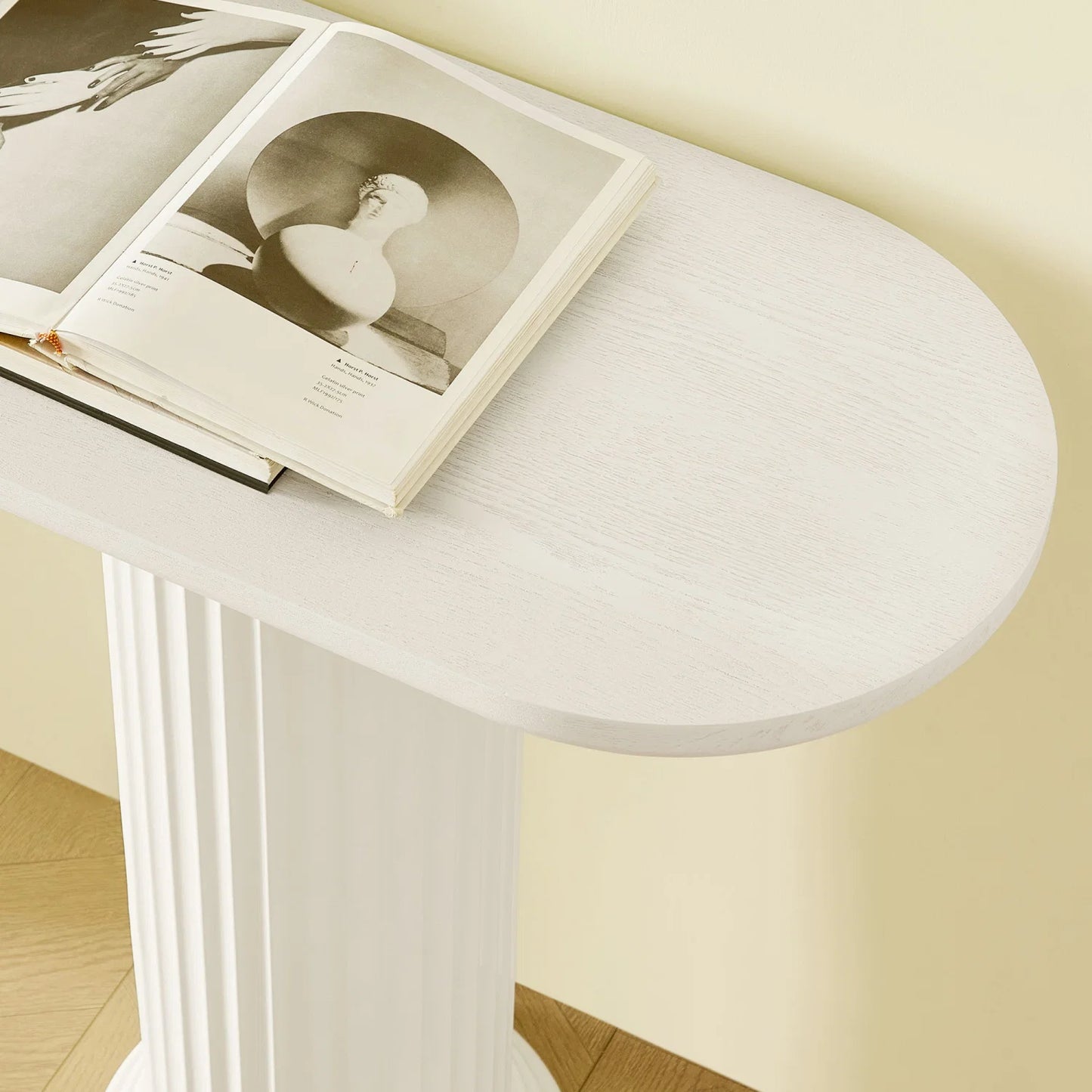 Luxury Roman Column White Console Table Modern Italian Style for Villa