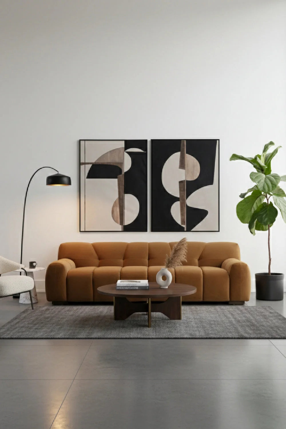 Luxury Romy Fabric Tufted Sofa Modern Italian Style for Villa