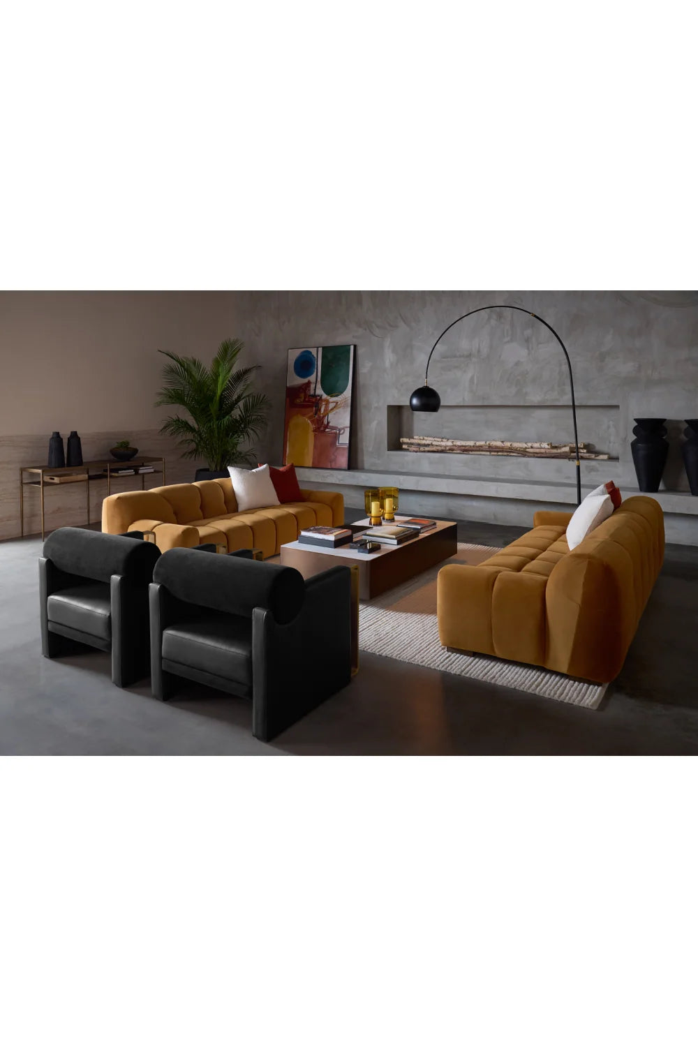 Luxury Romy Fabric Tufted Sofa Modern Italian Style for Villa