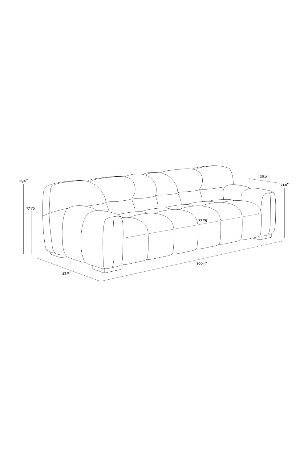 Luxury Romy Fabric Tufted Sofa Modern Italian Style for Villa