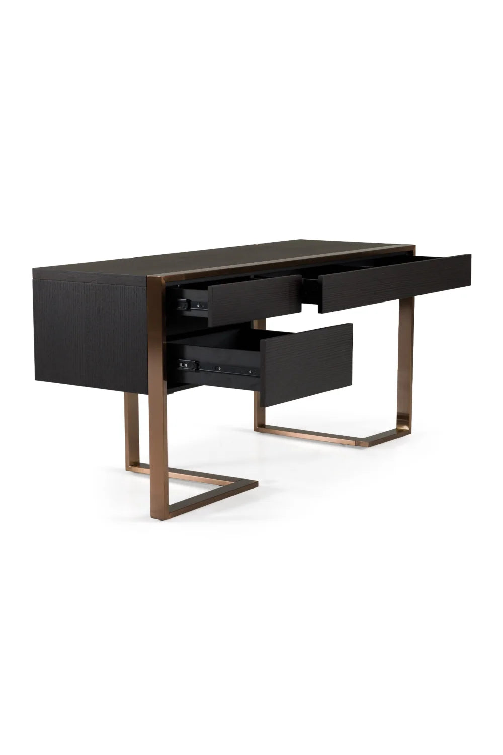 Luxury Rose Gold 3-Drawer Modern Desk European Style for Villa