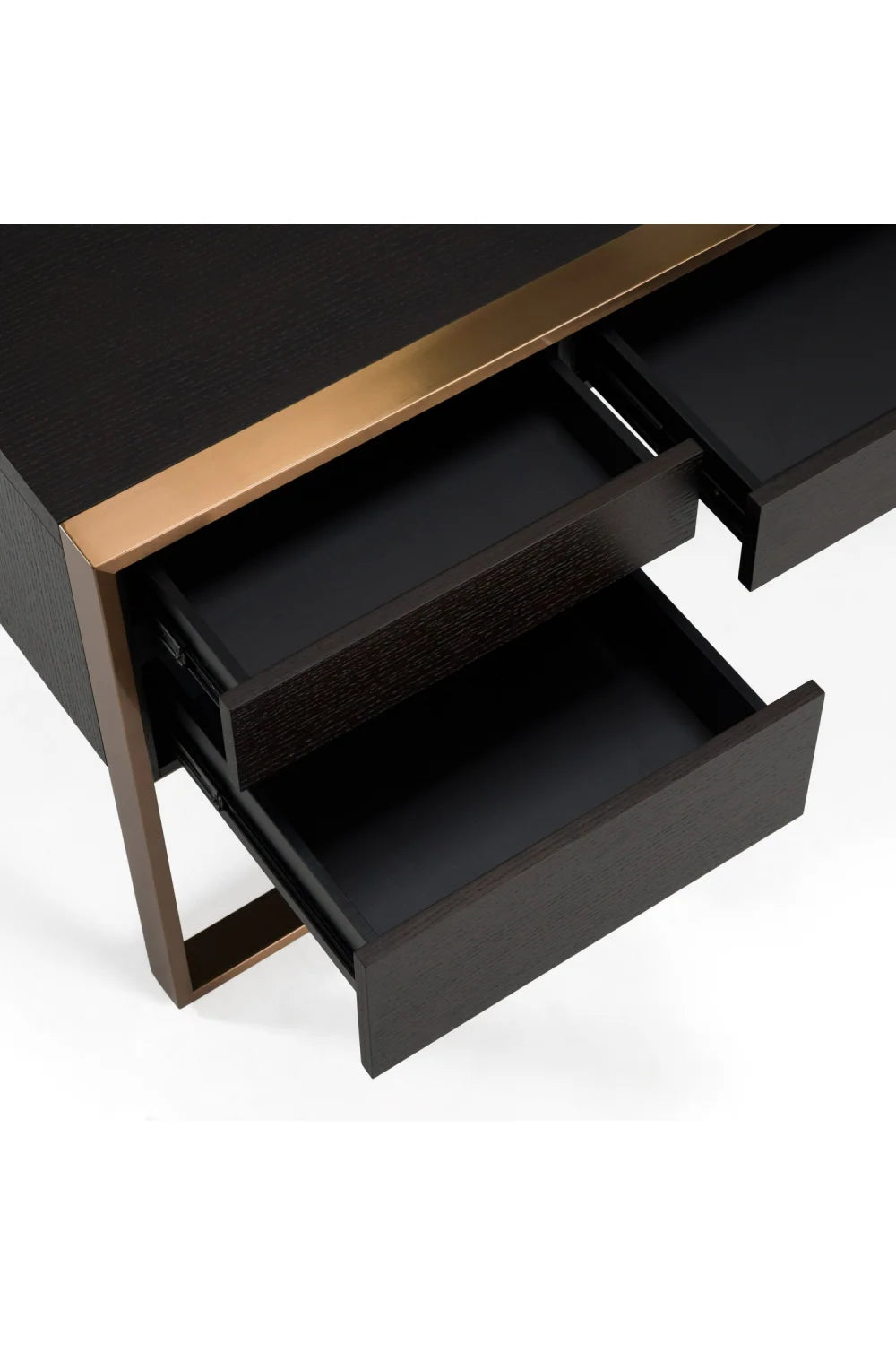 Luxury Rose Gold 3-Drawer Modern Desk European Style for Villa