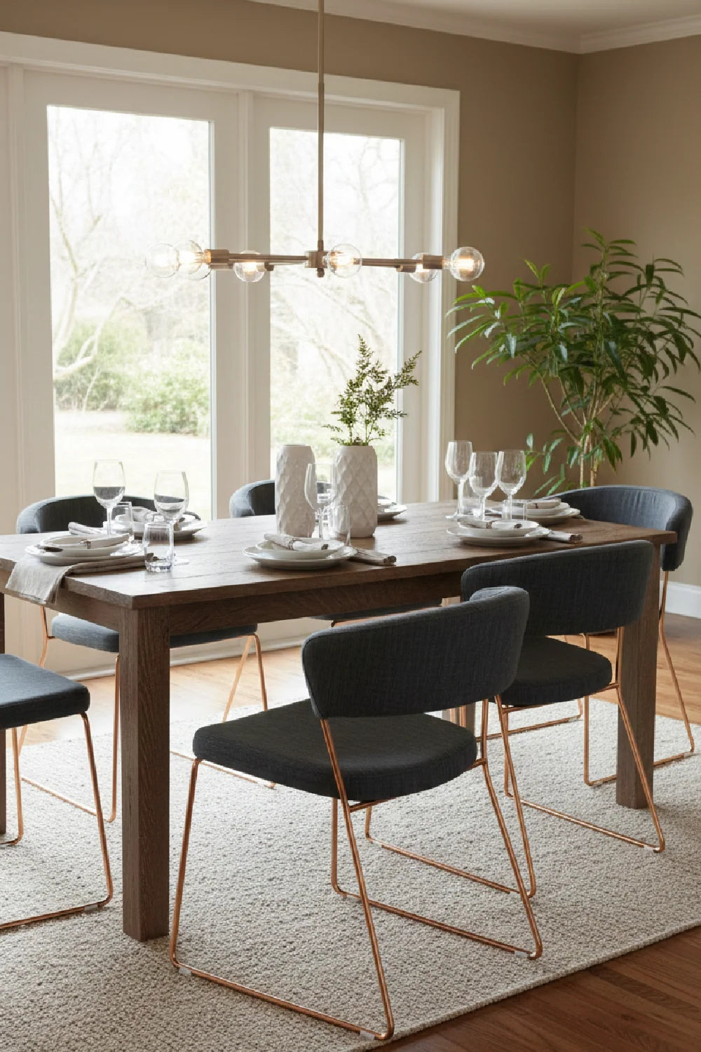 Luxury Rose Gold Modern Dining Chair European Style for Villa