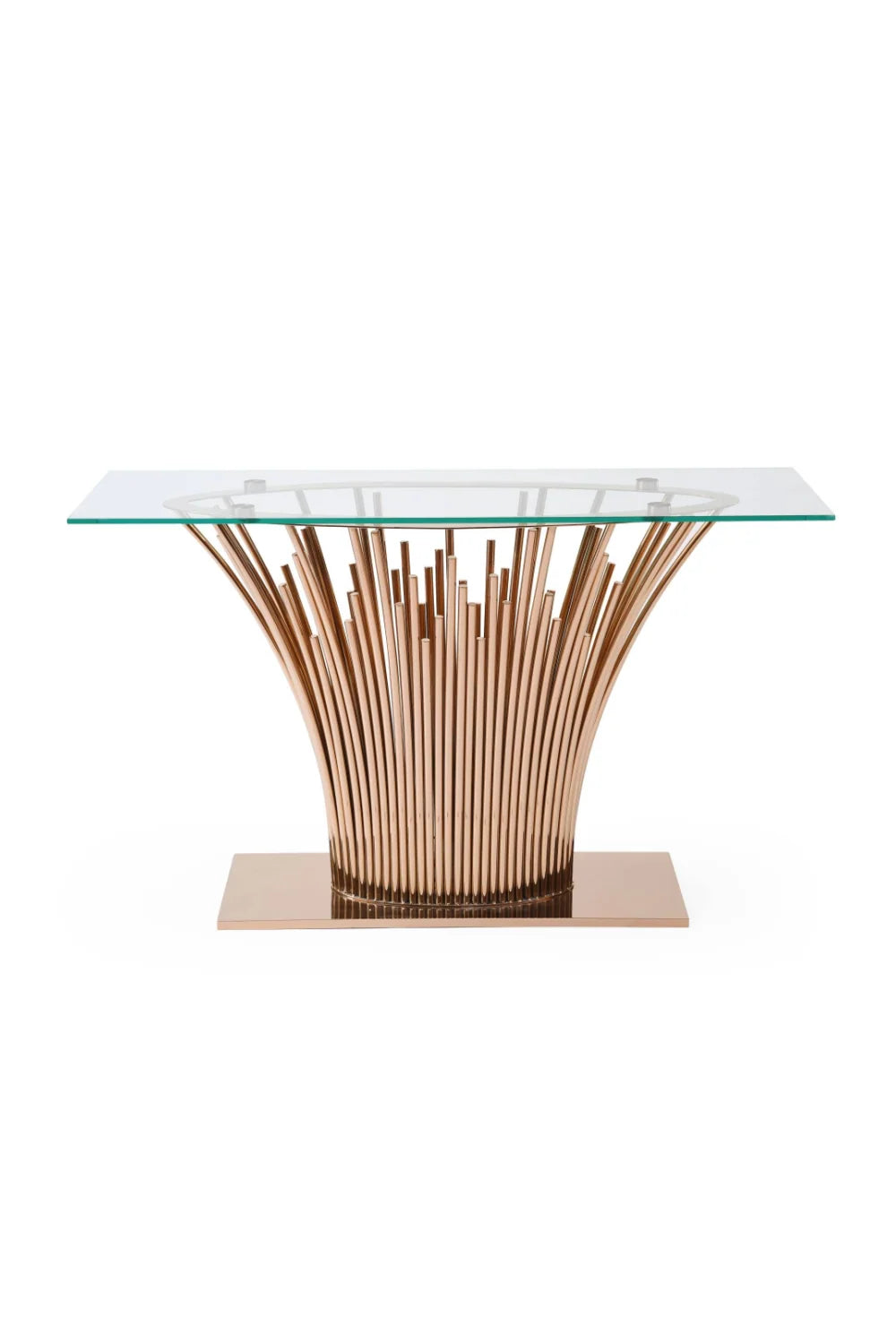 Luxury Rosegold Base Console Table Modern Italian Style for Villa