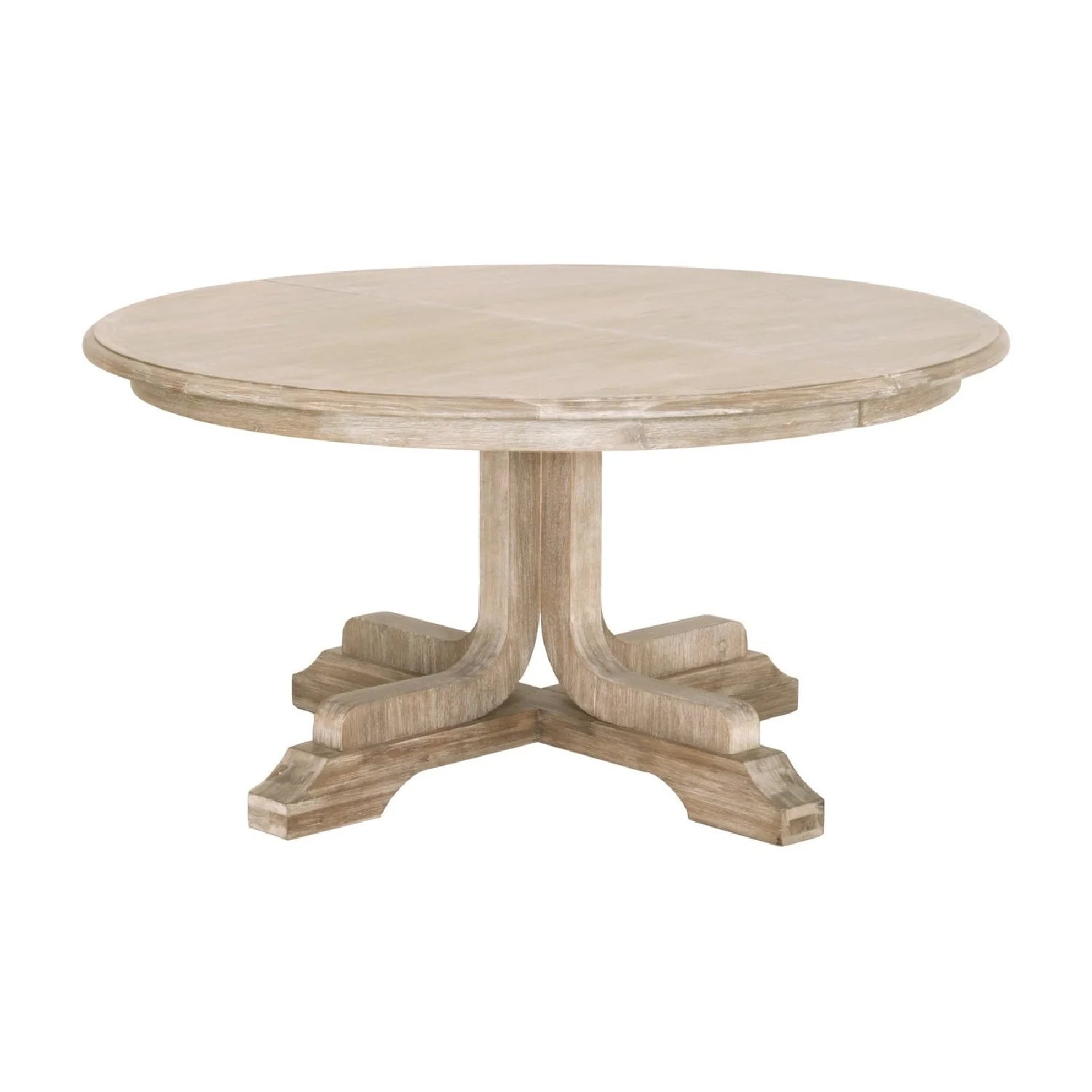 Luxury Round Acacia Extendable Dining Table Modern Italian Style for Villa
