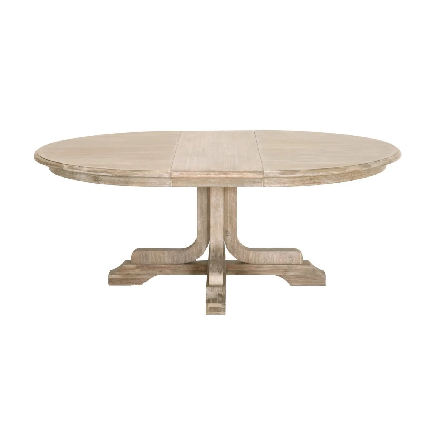Luxury Round Acacia Extendable Dining Table Modern Italian Style for Villa