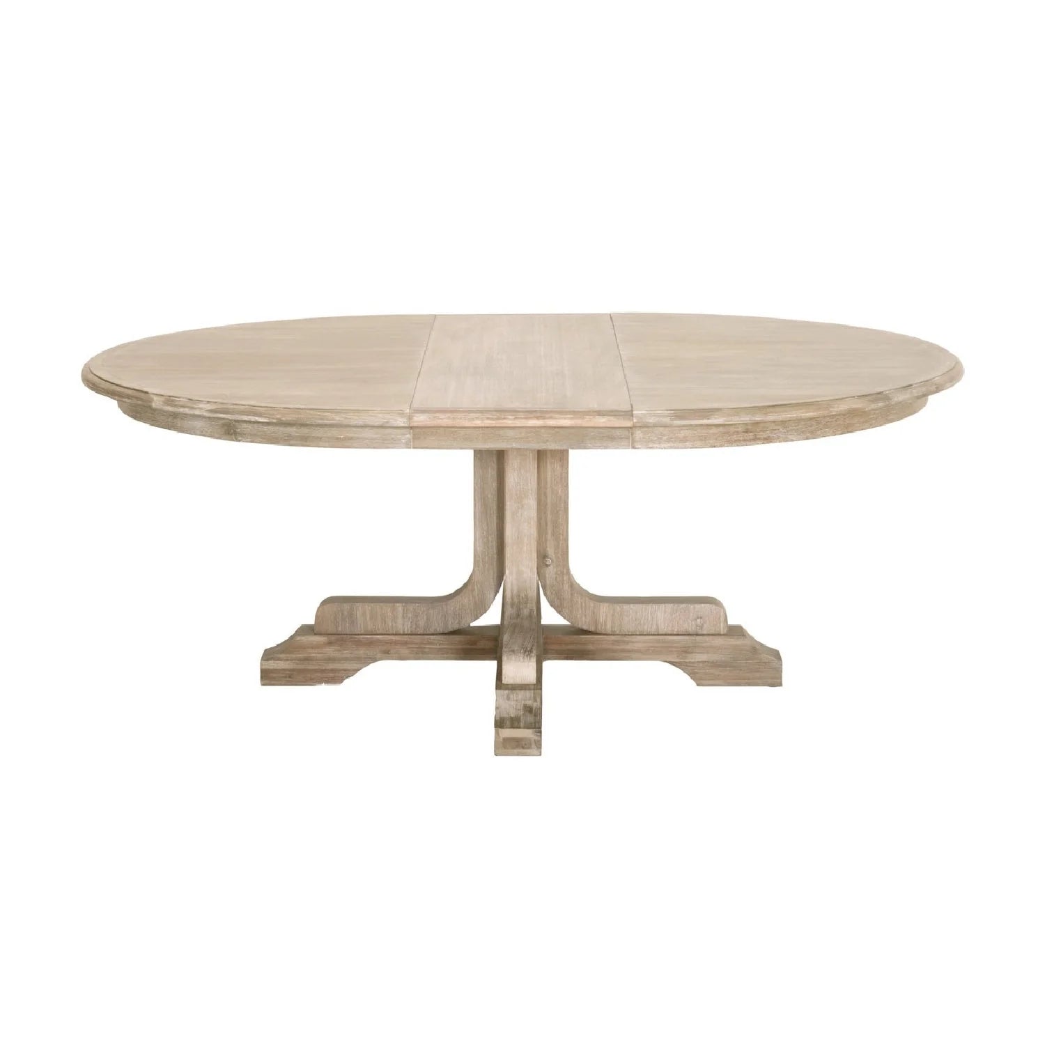 Luxury Round Acacia Extendable Dining Table Modern Italian Style for Villa