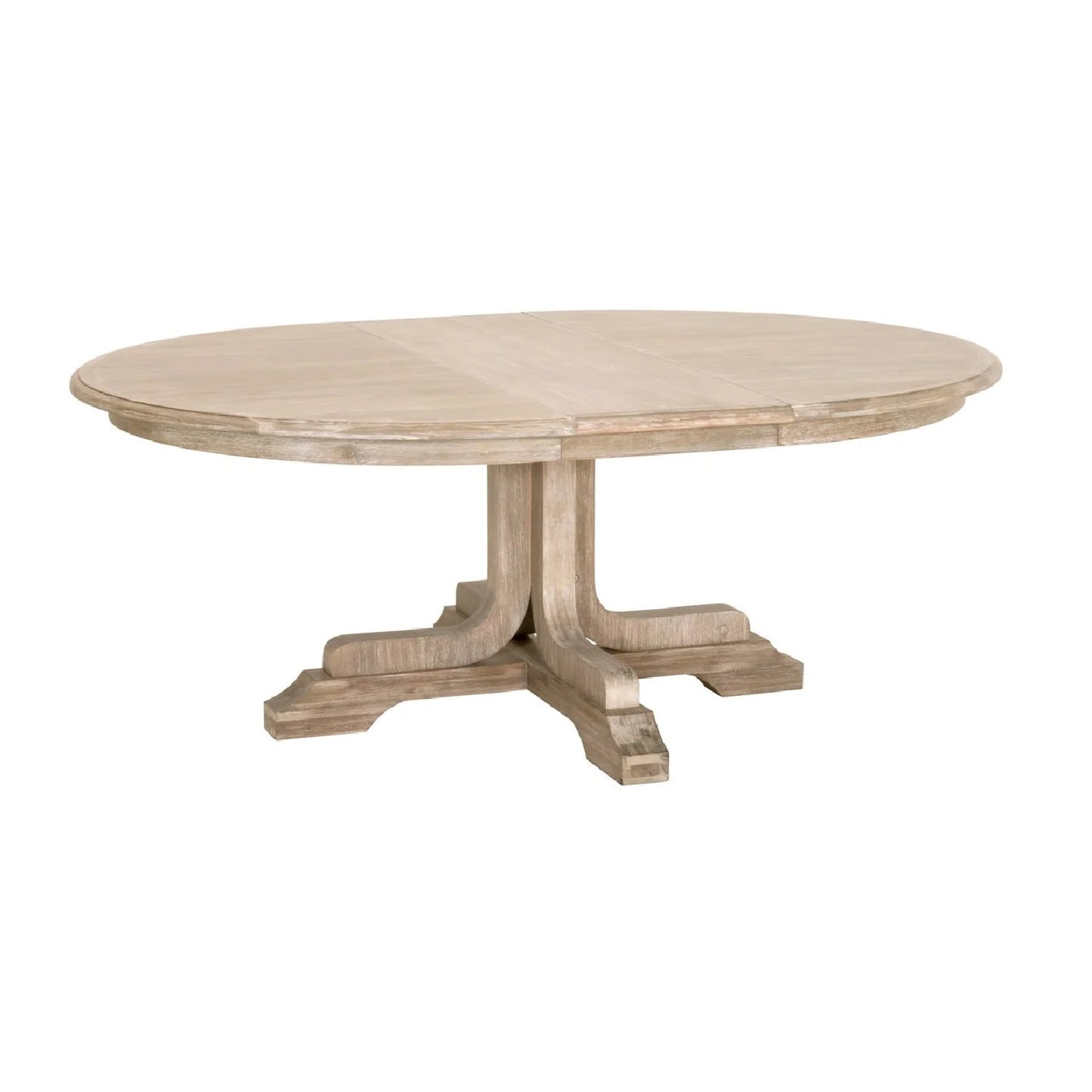 Luxury Round Acacia Extendable Dining Table Modern Italian Style for Villa