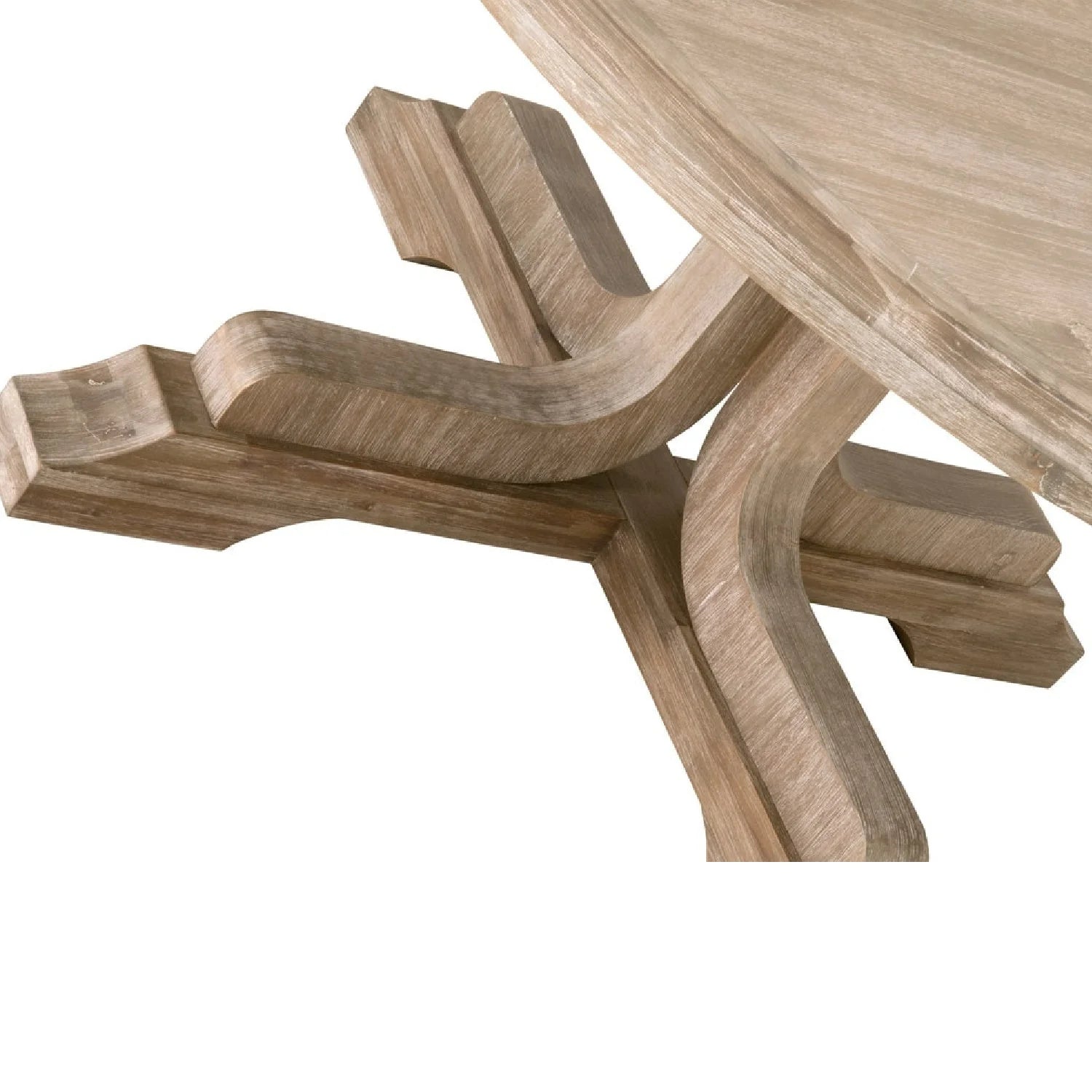 Luxury Round Acacia Extendable Dining Table Modern Italian Style for Villa