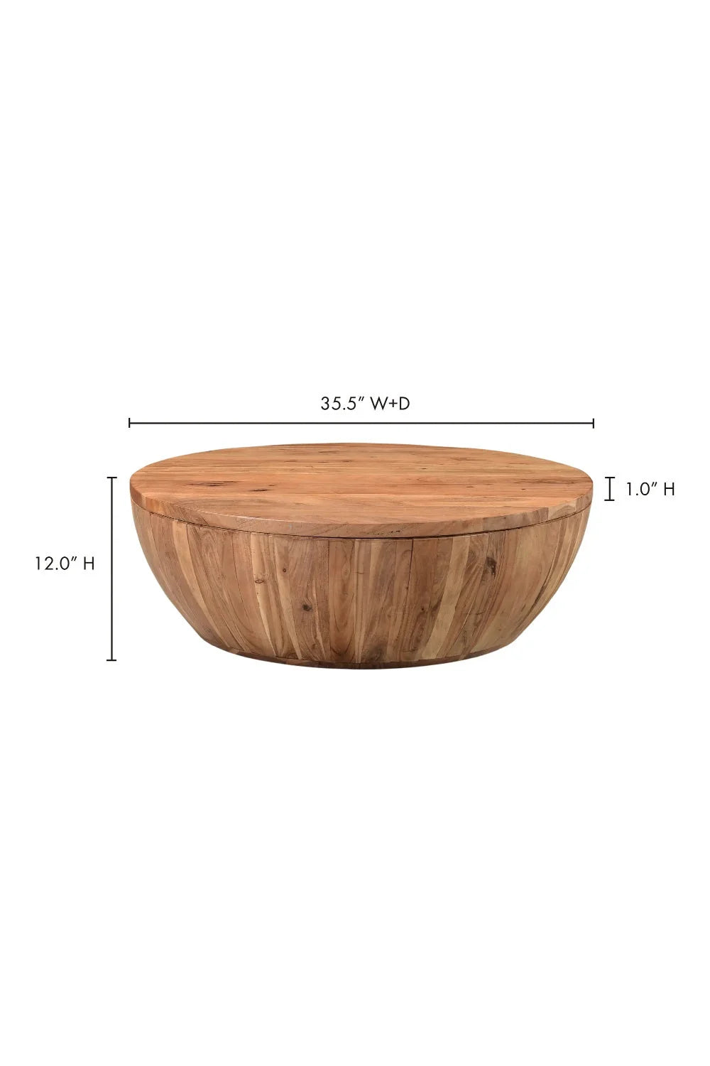Luxury Round Acacia Storage Coffee Table Modern Italian Style for Villa