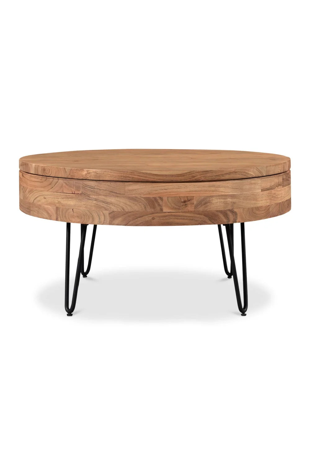 Luxury Round Acacia Wood Coffee Table Modern Italian Style for Villa