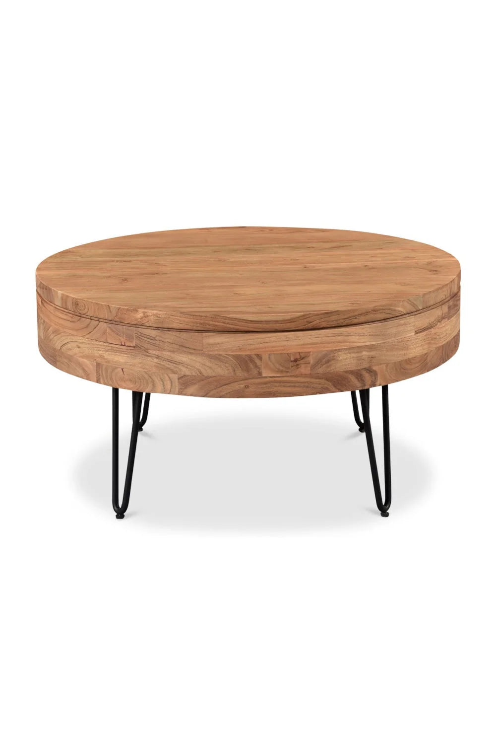 Luxury Round Acacia Wood Coffee Table Modern Italian Style for Villa