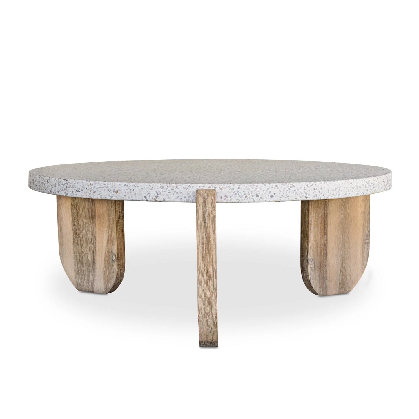 Luxury Round Acacia Wood Coffee Table Modern Italian Style for Villa