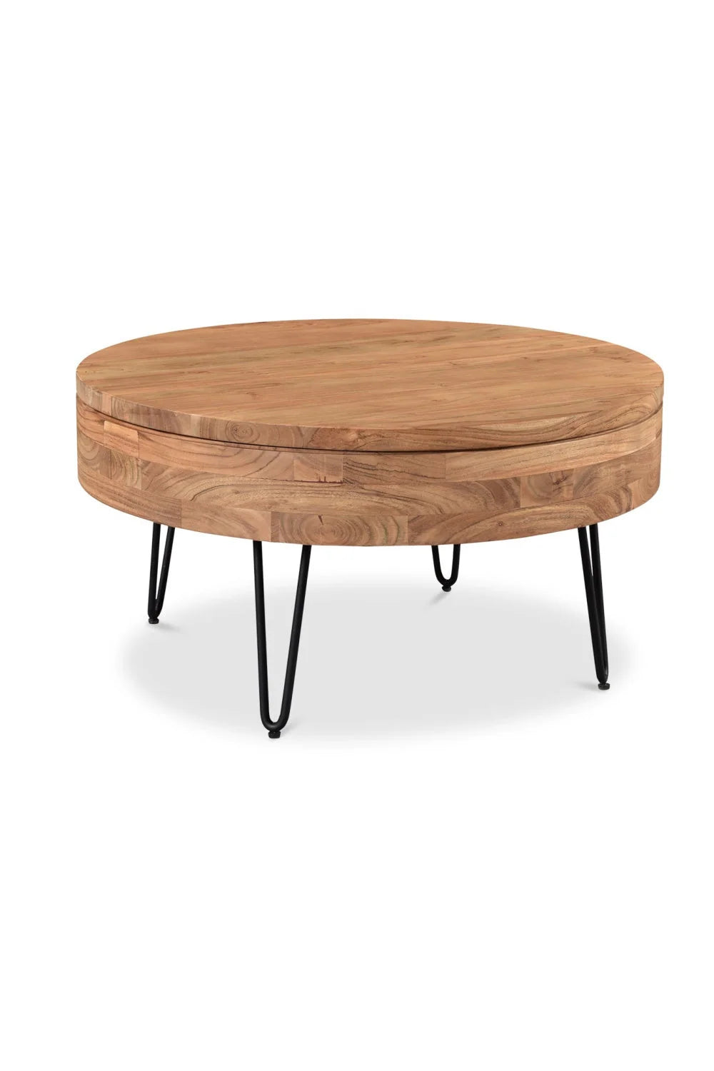 Luxury Round Acacia Wood Coffee Table Modern Italian Style for Villa