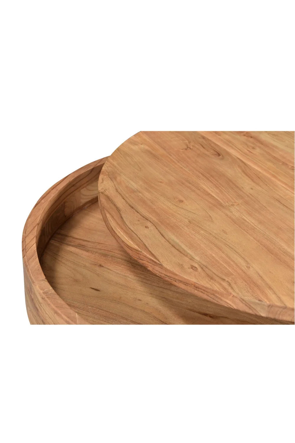 Luxury Round Acacia Wood Coffee Table Modern Italian Style for Villa