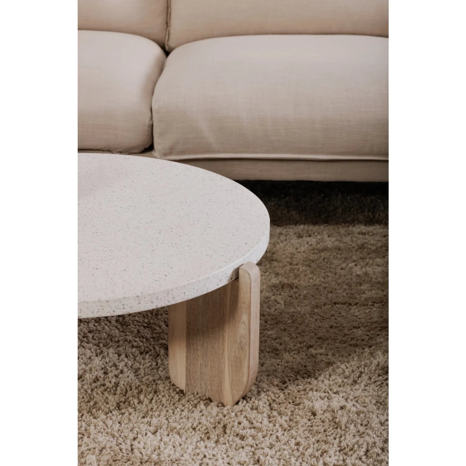 Luxury Round Acacia Wood Coffee Table Modern Italian Style for Villa