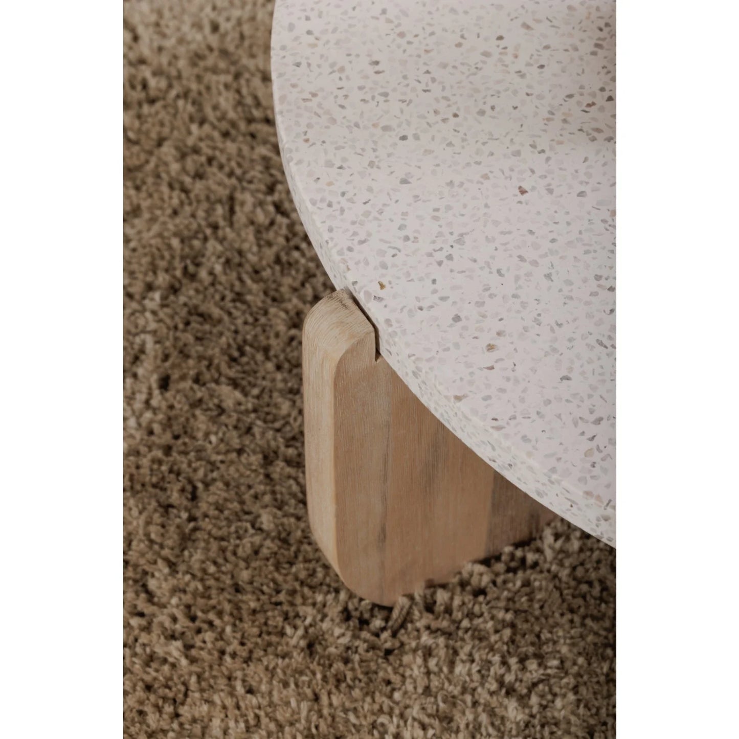 Luxury Round Acacia Wood Coffee Table Modern Italian Style for Villa