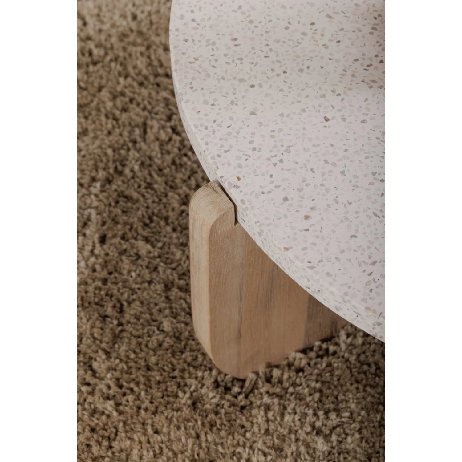 Luxury Round Acacia Wood Coffee Table Modern Italian Style for Villa
