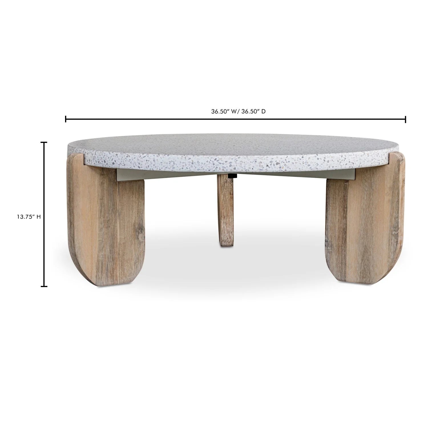 Luxury Round Acacia Wood Coffee Table Modern Italian Style for Villa