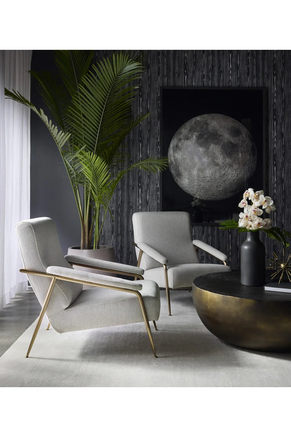 Luxury Round Antique Bronze Coffee Table Modern Italian Style for Villa