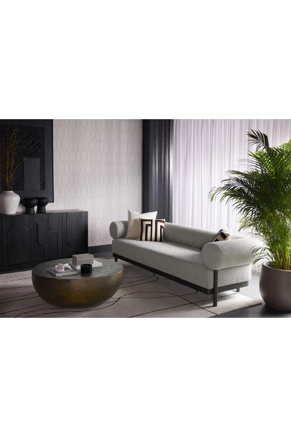Luxury Round Antique Bronze Coffee Table Modern Italian Style for Villa
