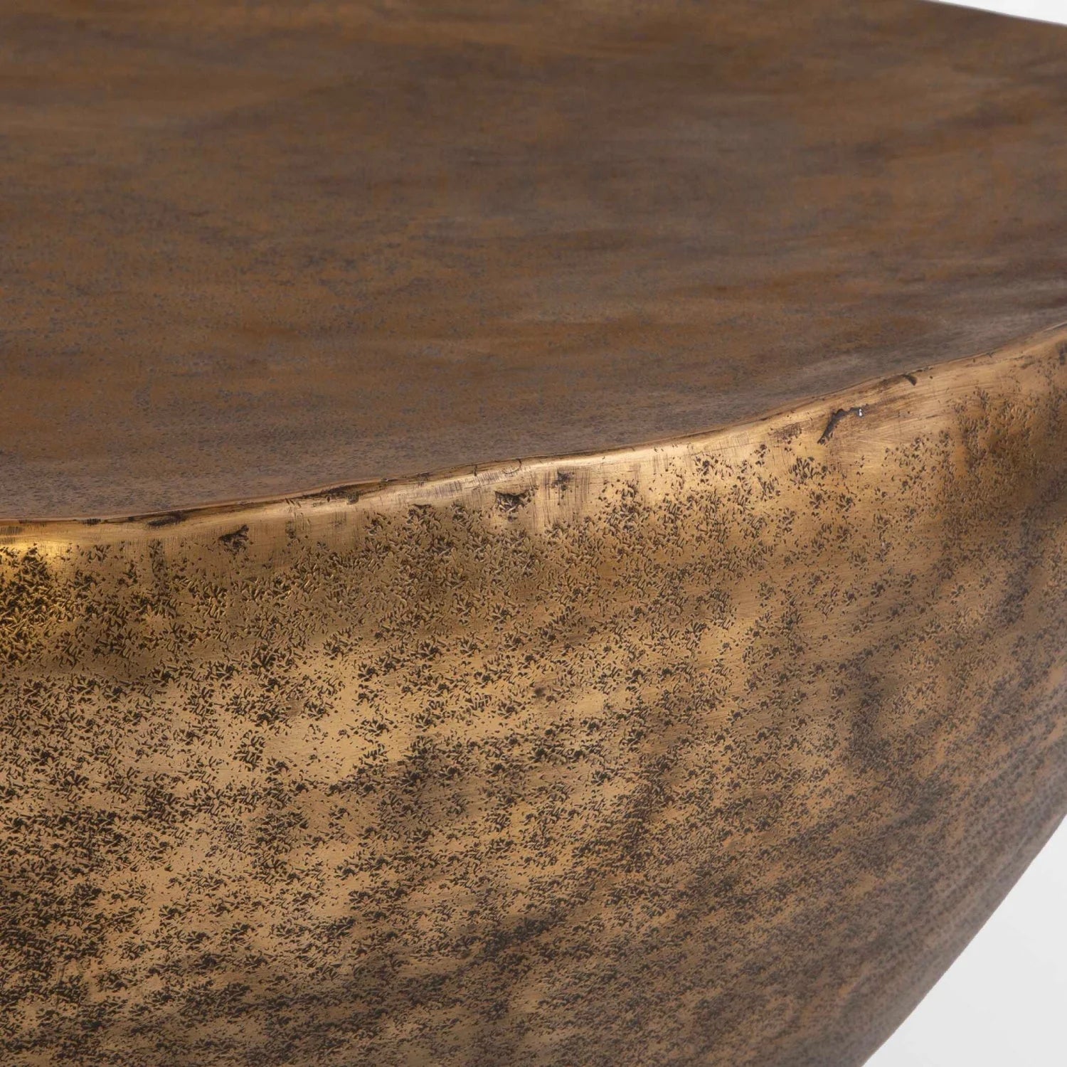 Luxury Round Antique Gold Aluminum Coffee Table Modern Italian Style for Villa