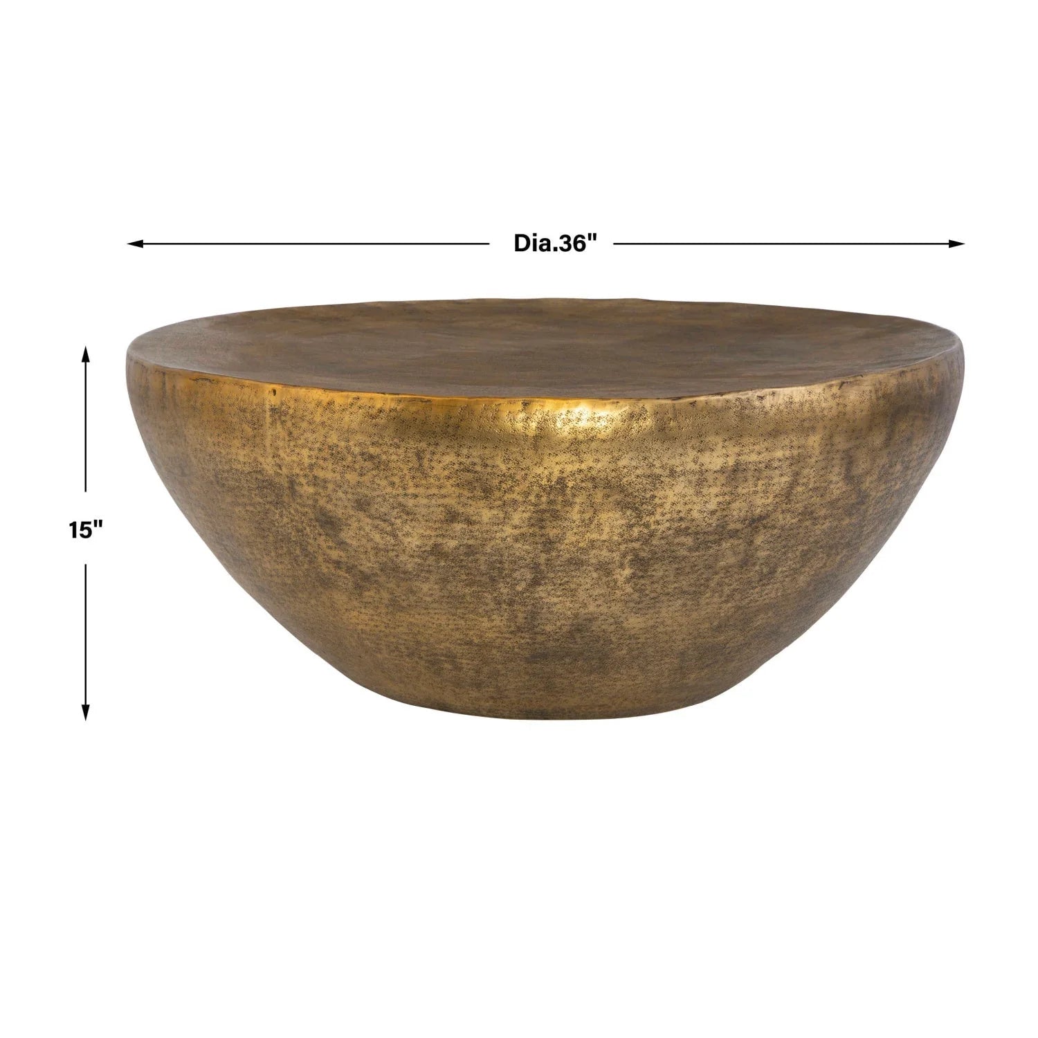 Luxury Round Antique Gold Aluminum Coffee Table Modern Italian Style for Villa