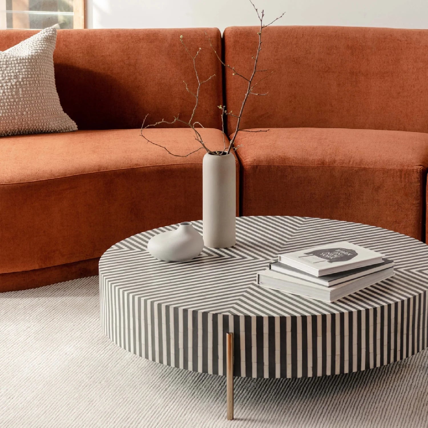 Luxury Round Art Deco Coffee Table Modern Italian Style for Villa