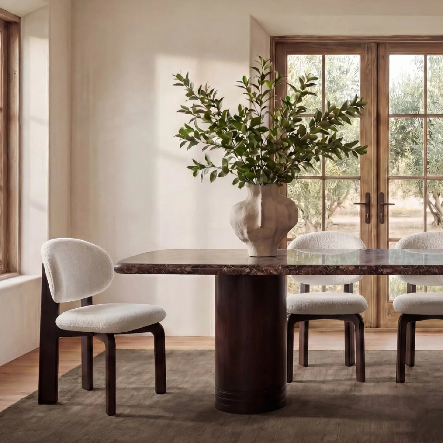 Luxury Round-Back Modern Dining Chair European Style for Villa