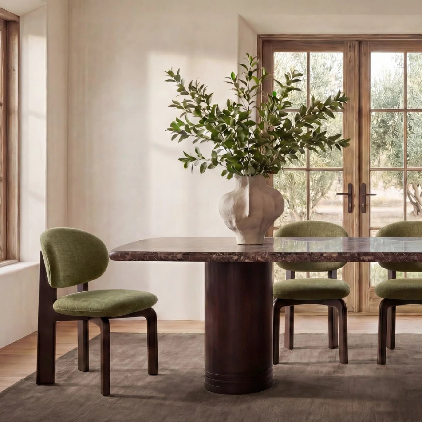 Luxury Round-Back Modern Dining Chair European Style for Villa