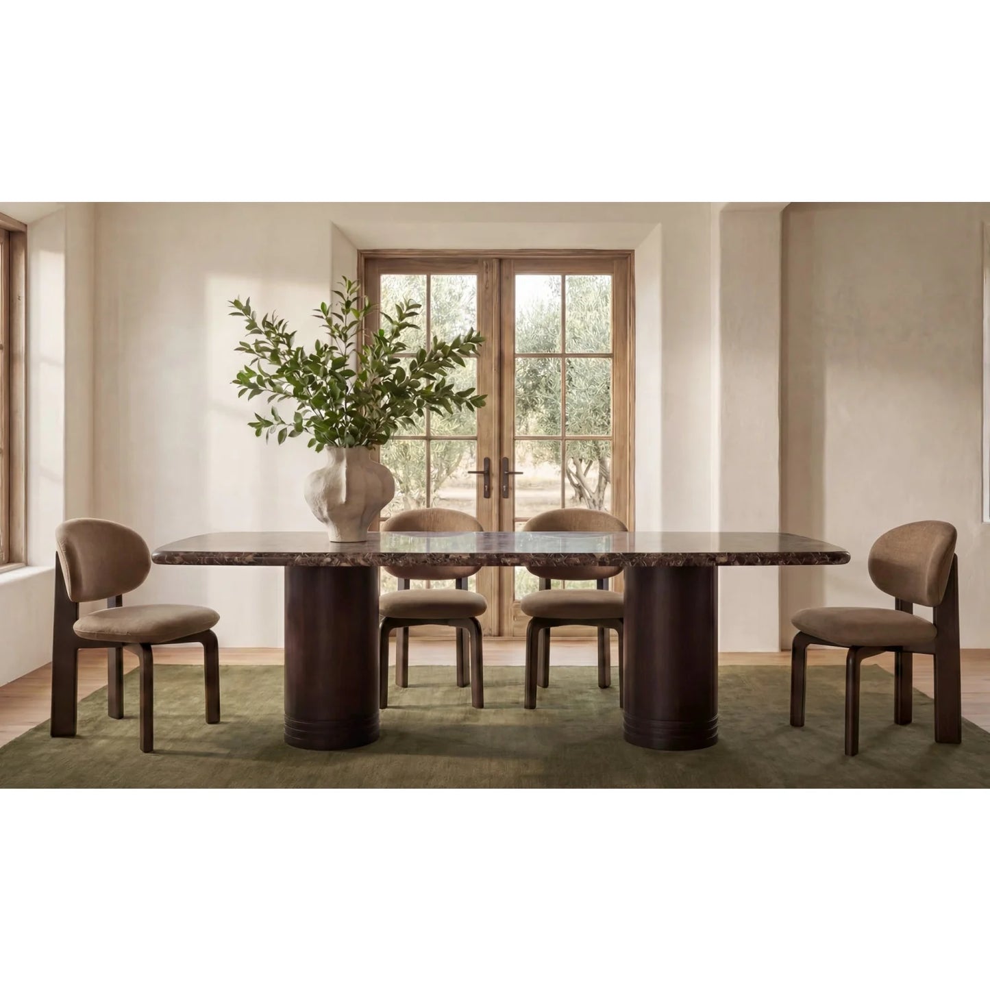 Luxury Round-Back Modern Dining Chair European Style for Villa