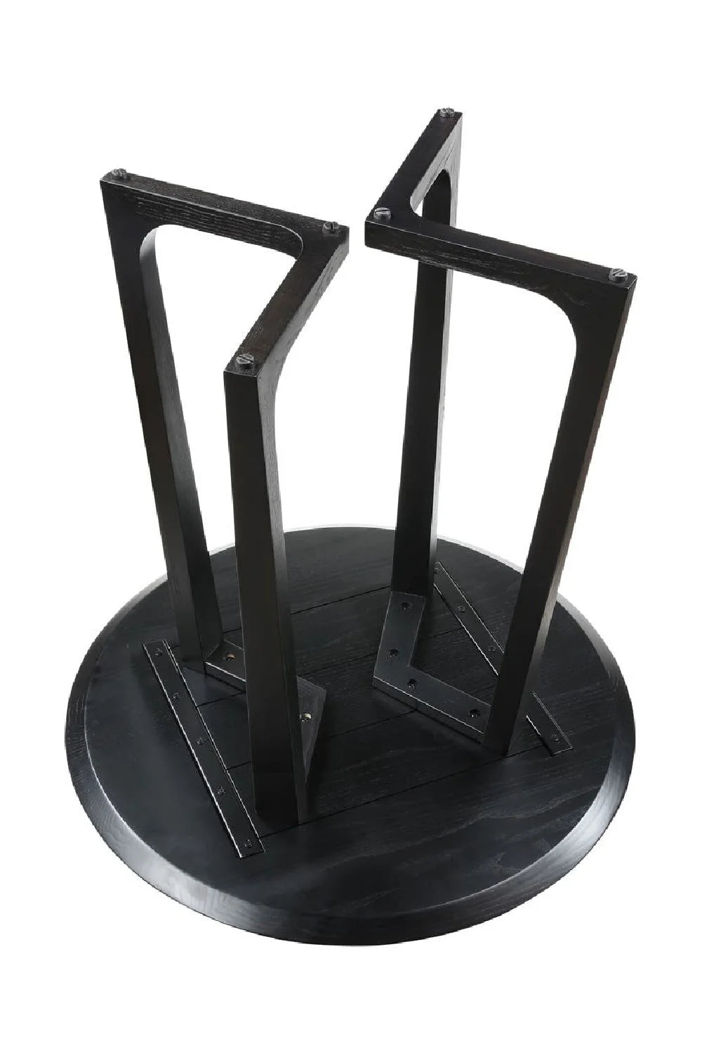 Luxury Round Black Ash Counter Table Modern Italian Style for Villa
