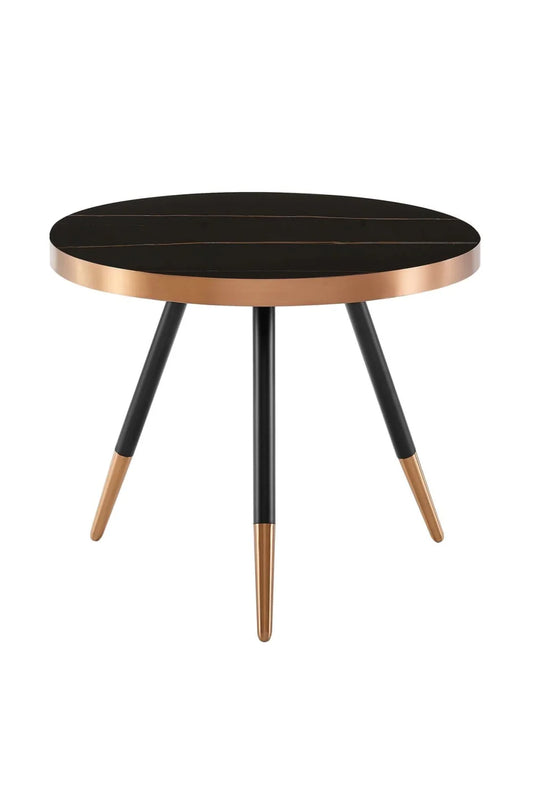 Luxury Round Black Ceramic Coffee Table Modern Italian Style for Villa