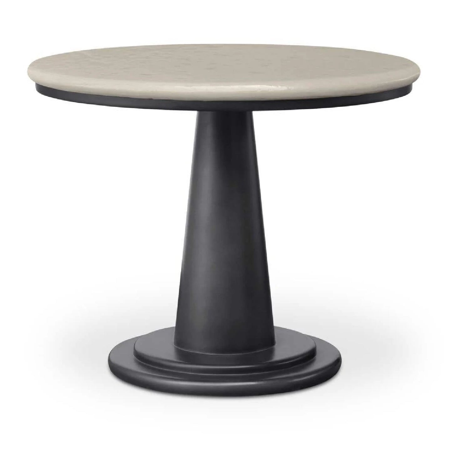 Luxury Round Black Concrete Coffee Table Modern Italian Style for Villa