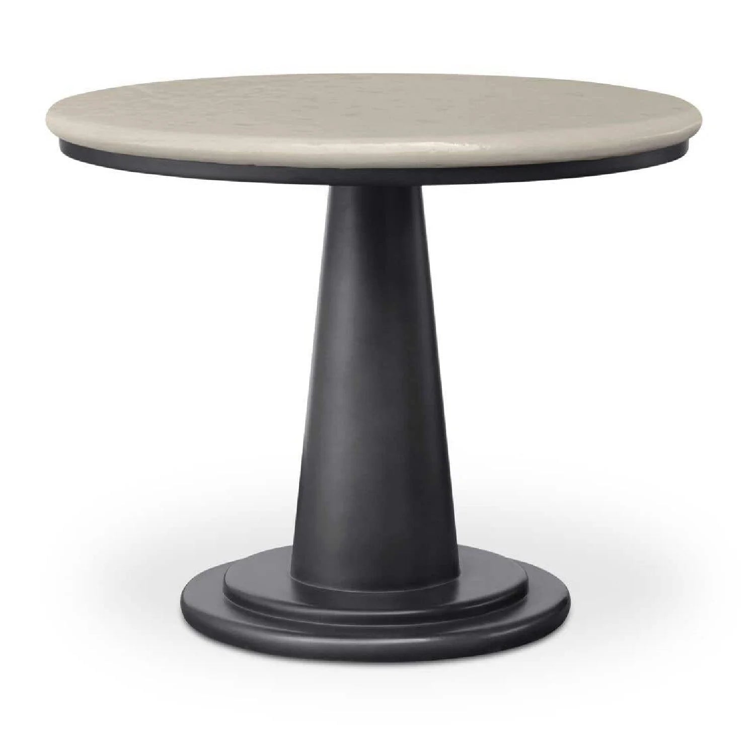 Luxury Round Black Concrete Coffee Table Modern Italian Style for Villa