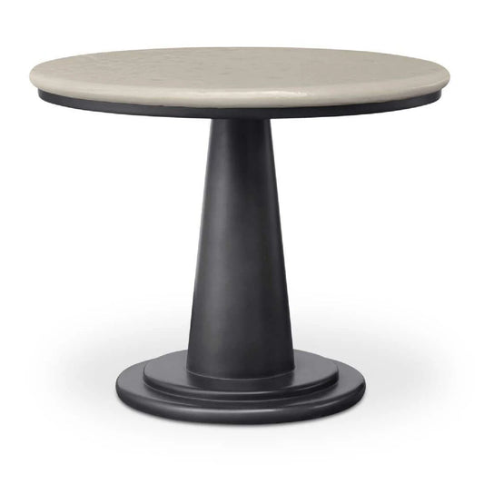 Luxury Round Black Concrete Coffee Table Modern Italian Style for Villa