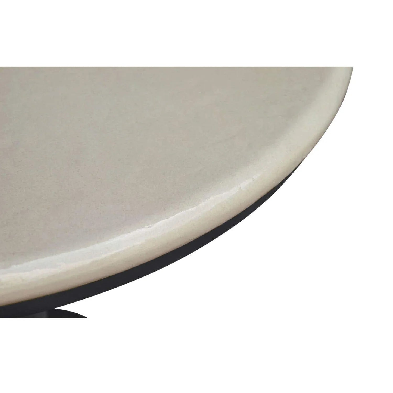 Luxury Round Black Concrete Coffee Table Modern Italian Style for Villa