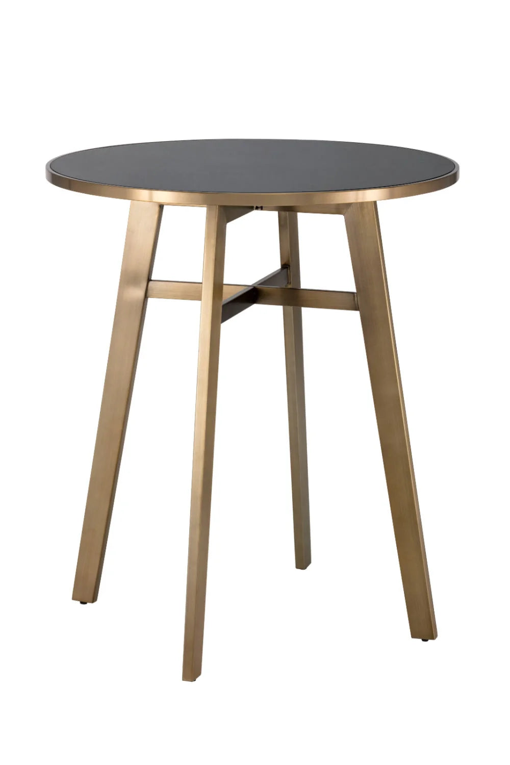Luxury Round Black Glass Bar Table Modern Italian Style for Villa