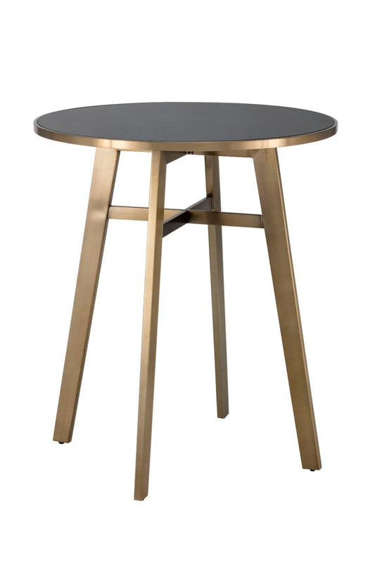 Luxury Round Black Glass Bar Table Modern Italian Style for Villa
