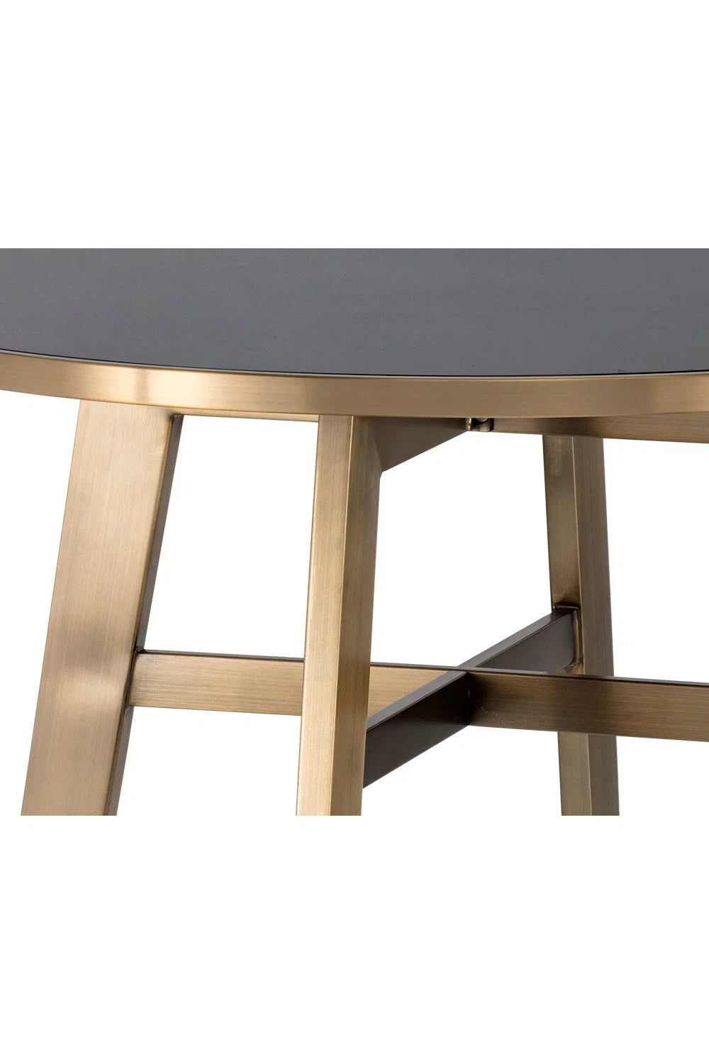 Luxury Round Black Glass Bar Table Modern Italian Style for Villa