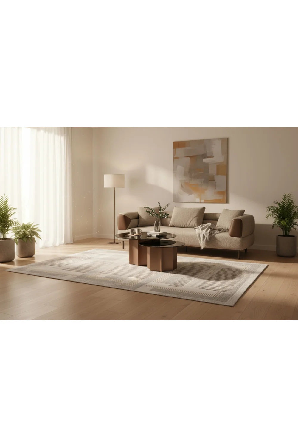 Luxury Round Black Glass Nesting Coffee Table Modern Italian Style for Villa