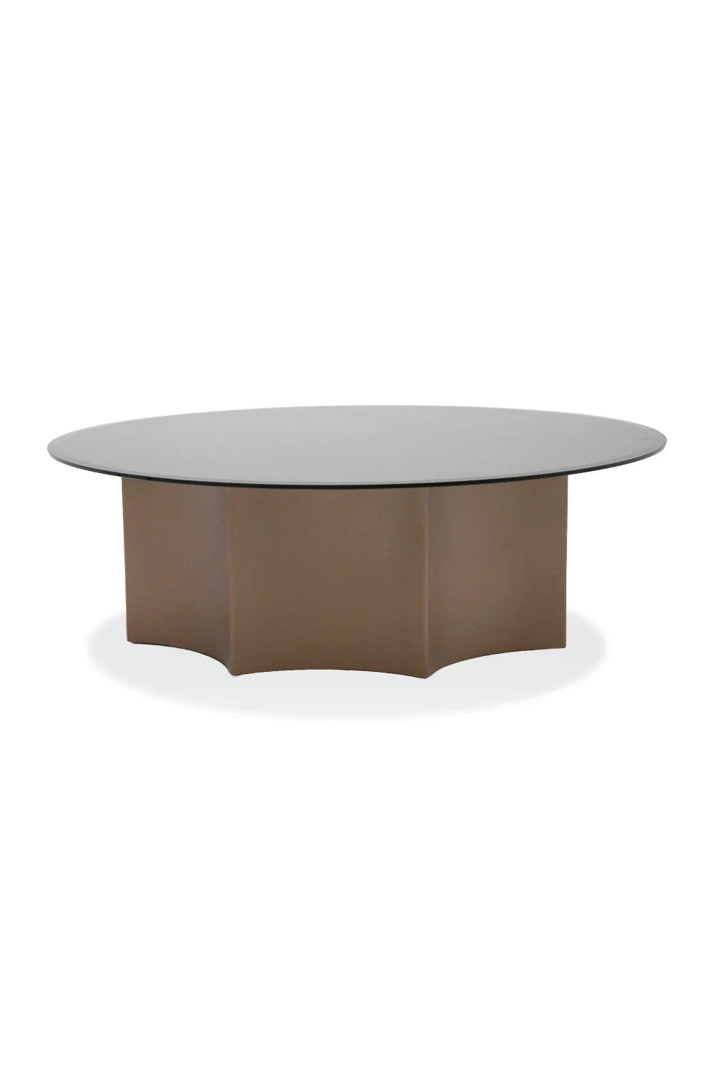 Luxury Round Black Glass Nesting Coffee Table Modern Italian Style for Villa
