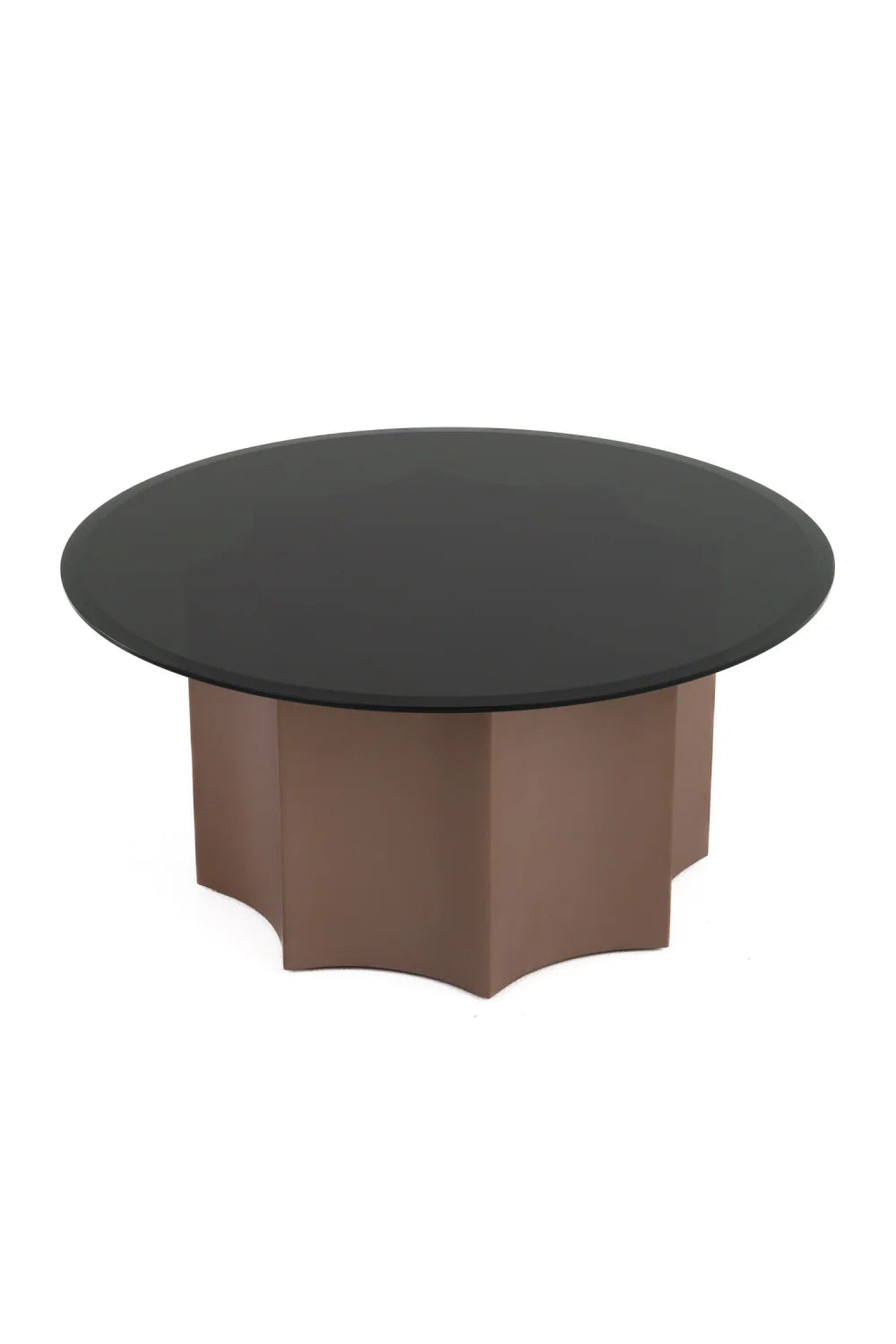 Luxury Round Black Glass Nesting Coffee Table Modern Italian Style for Villa
