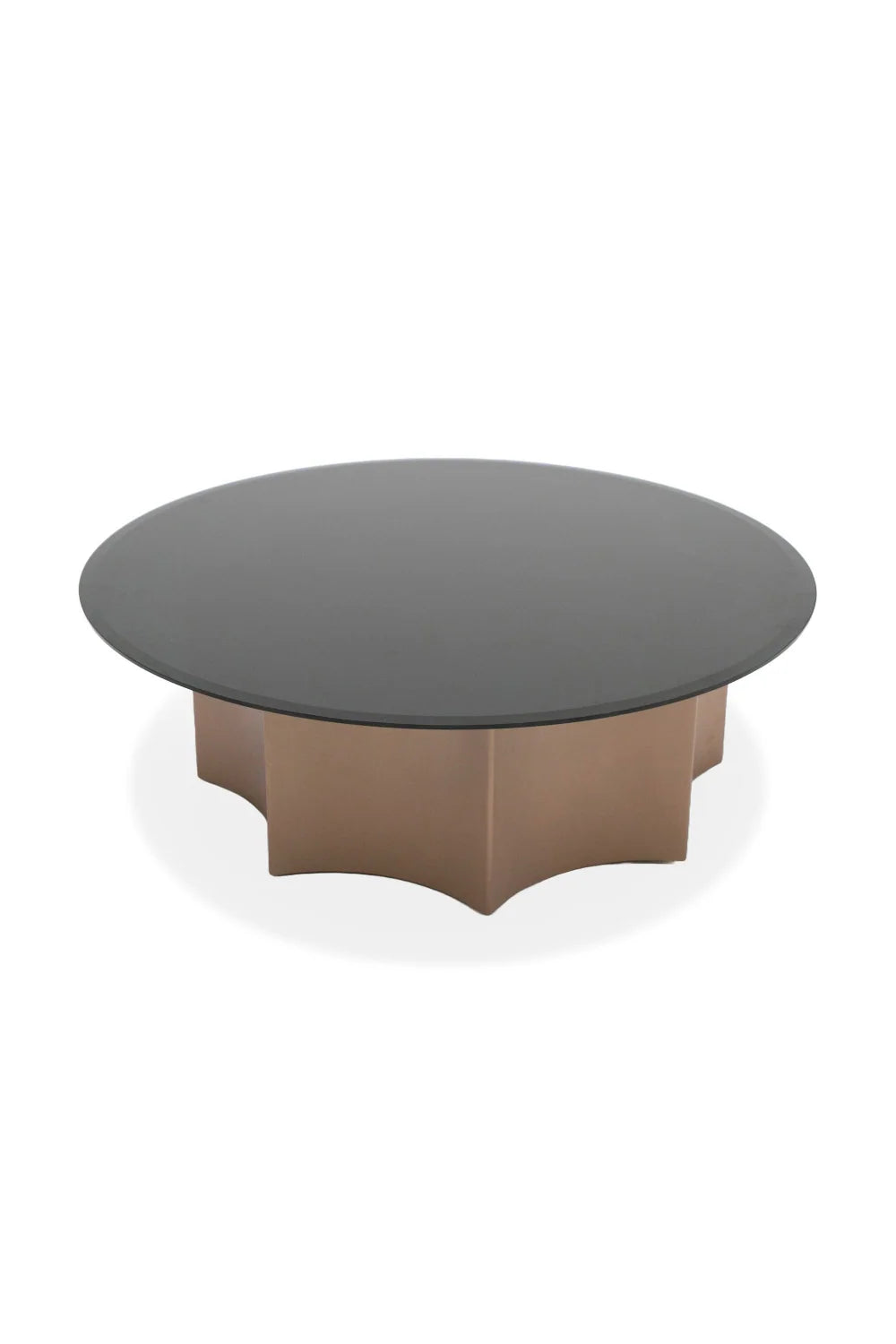Luxury Round Black Glass Nesting Coffee Table Modern Italian Style for Villa