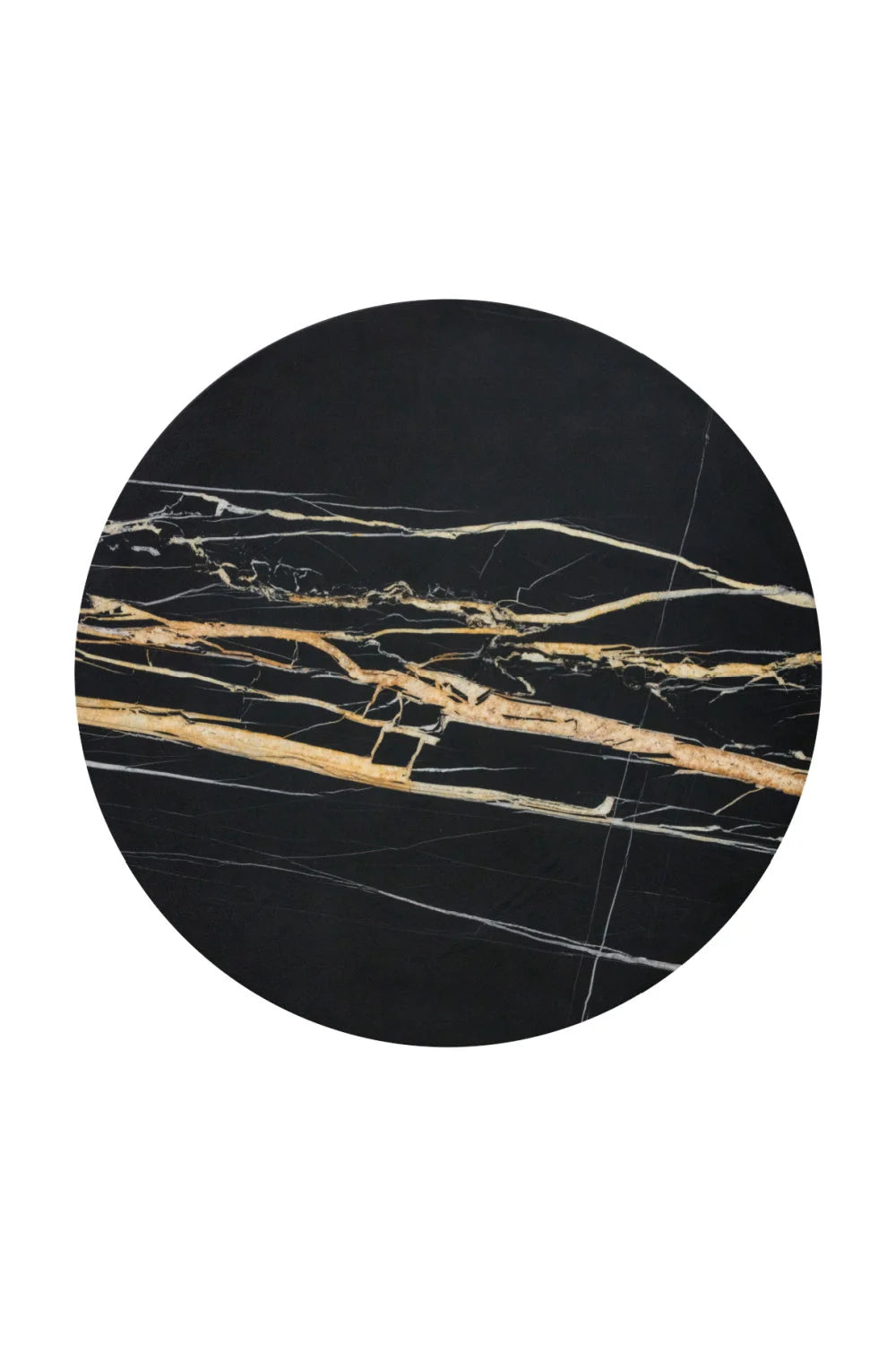 Luxury Round Black Marble Bar Table Modern Italian Style for Villa