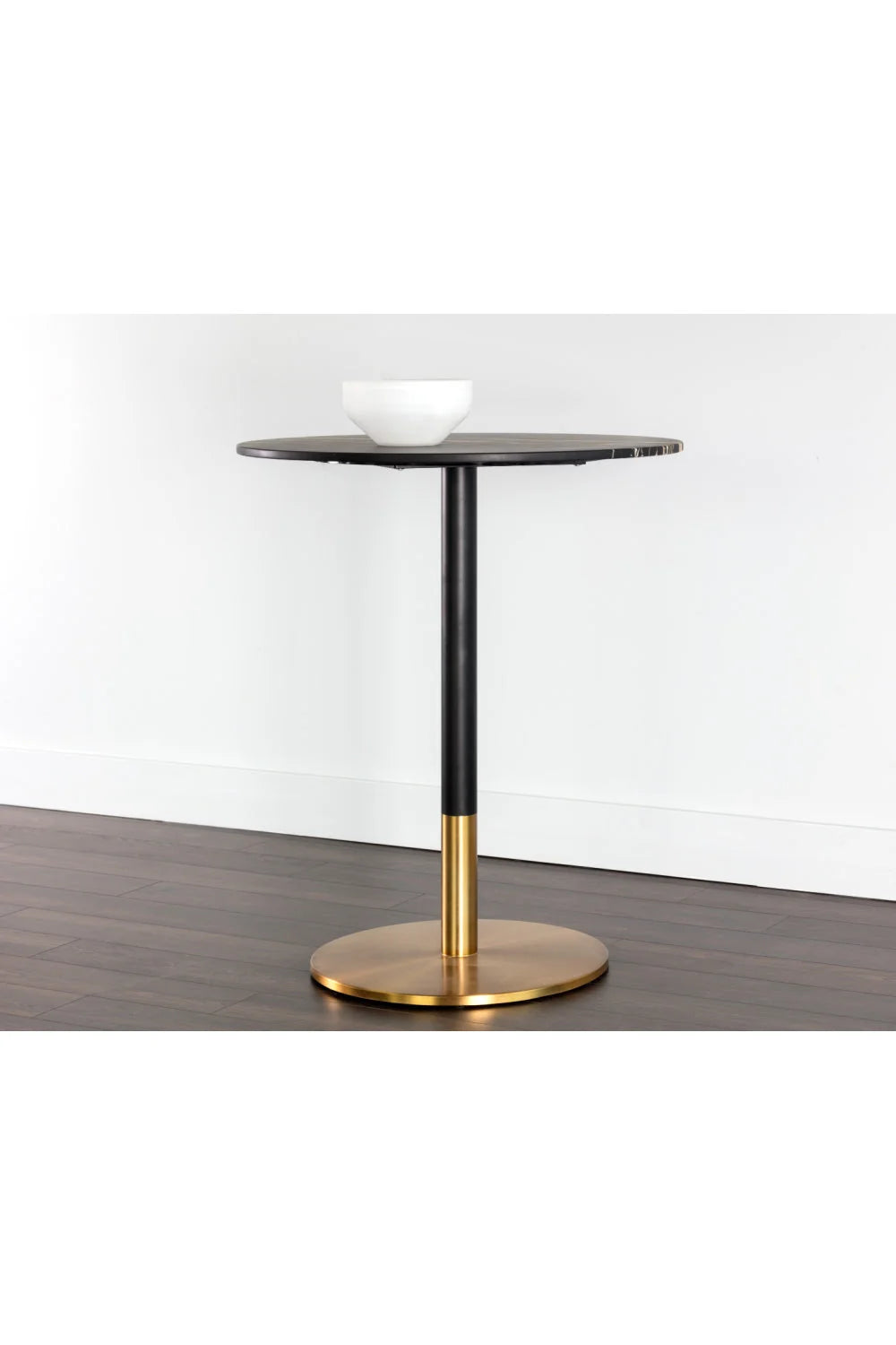 Luxury Round Black Marble Bar Table Modern Italian Style for Villa